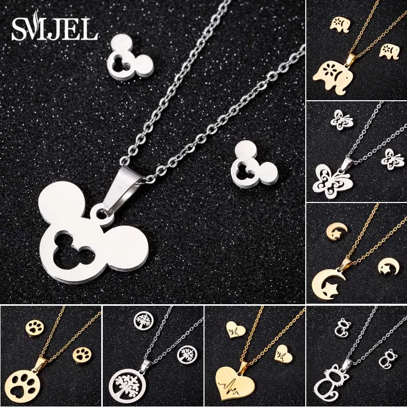 SMJEL New Cute Mickey Pendants Necklaces Stainless Steel Animal Mouse Chain Necklace Collier Fashion Jewelry Party Gift Bijoux
SMJEL New Cute Mickey Pendants Necklaces Stainless Steel Animal Mouse Chain Necklace Collier Fashion Jewelry Party Gift Bijoux
