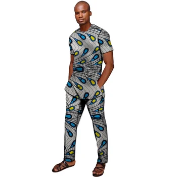 African Print Man Short Sleeve Shirts Fashion Pant Sets Dashiki Tops+Trousers Customized Men's Outfits For African Gatherings
African Print Man Short Sleeve Shirts Fashion Pant Sets Dashiki Tops+Trousers Customized Men's Outfits For African Gatherings