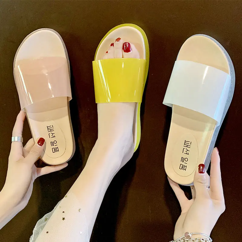 2019 Women Slides Thick Soled Slippers Summer Slip on Sandals Transparent Women Shoes Flip Flops Zapatillas Mujer Dropshipping
2019 Women Slides Thick Soled Slippers Summer Slip on Sandals Transparent Women Shoes Flip Flops Zapatillas Mujer Dropshipping
