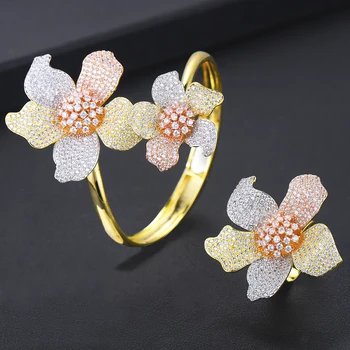 GODKI Luxury Flowers Bangle Ring Sets Fashion Dubai Bridal Jewelry Sets For Women Wedding brincos para as mulheres 2018 
GODKI Luxury Flowers Bangle Ring Sets Fashion Dubai Bridal Jewelry Sets For Women Wedding brincos para as mulheres 2018