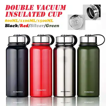 800ml/1100ml/1500ml Double Walled Vacuum Insulated Stainless Steel Water Drinks Bottle Spill Proof Vacuum Flasks
800ml/1100ml/1500ml Double Walled Vacuum Insulated Stainless Steel Water Drinks Bottle Spill Proof Vacuum Flasks