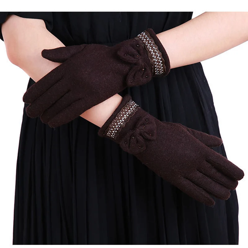 Image 2015 new arrived Grade fashion  keep warm gloves women thick wool gloves Butterfly Festival Cashmere Gloves