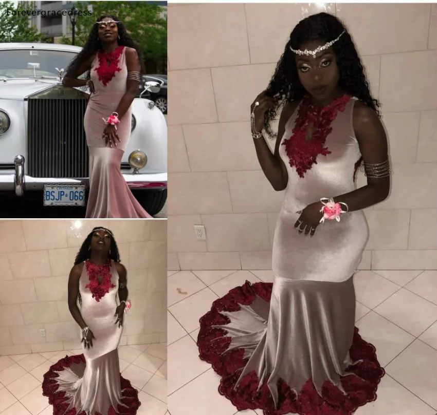 

2019 Cheap Black Girls Long Prom Dress Mermaid High Neck Formal Pageant Holidays Wear Graduation Evening Party Gown Custom Made