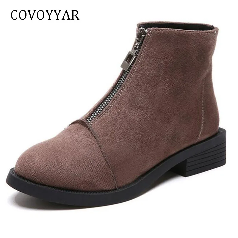 COVOYYAR 2019 Retro Women Boots British Motorcycle Booties Front Zip Ankle Boots Thick Heel Black Shoes Woman Size 40 WBS1056
COVOYYAR 2019 Retro Women Boots British Motorcycle Booties Front Zip Ankle Boots Thick Heel Black Shoes Woman Size 40 WBS1056