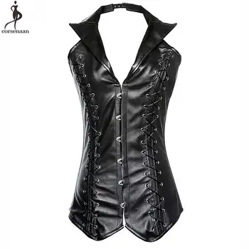 Steampunk Corset PU Leather Bustier Collar Steel Bone Overbust Gorset Plus Size Retro Vintage Western gotico Women's Corses Sexy
Steampunk Corset PU Leather Bustier Collar Steel Bone Overbust Gorset Plus Size Retro Vintage Western gotico Women's Corses Sexy