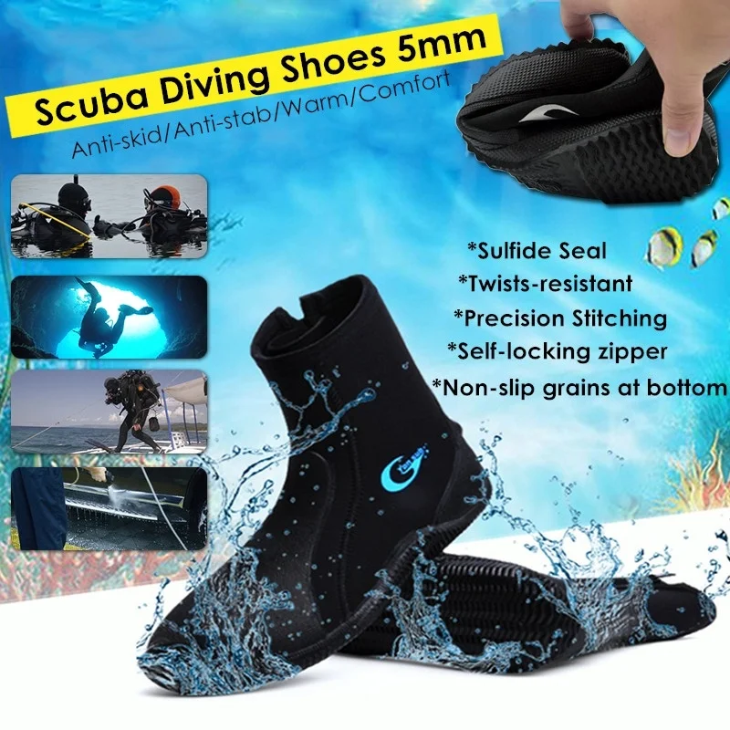 5MM Warm Diving Boots Neoprene High Upper Scuba Dive Shoes Cold Proof Anti-slip Beach Shoes Fishing Winter Swim Fins
5MM Warm Diving Boots Neoprene High Upper Scuba Dive Shoes Cold Proof Anti-slip Beach Shoes Fishing Winter Swim Fins