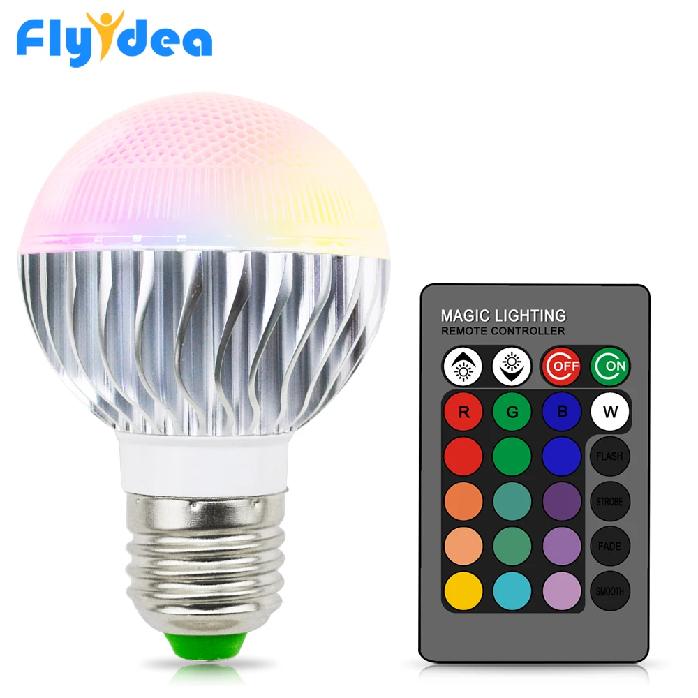 E27 16 Color changing Magic Home light bulb 110V 220V Holiday Dimmable Stage Indoor Light Lamp + 24key Smart IR Remote Control
E27 16 Color changing Magic Home light bulb 110V 220V Holiday Dimmable Stage Indoor Light Lamp + 24key Smart IR Remote Control