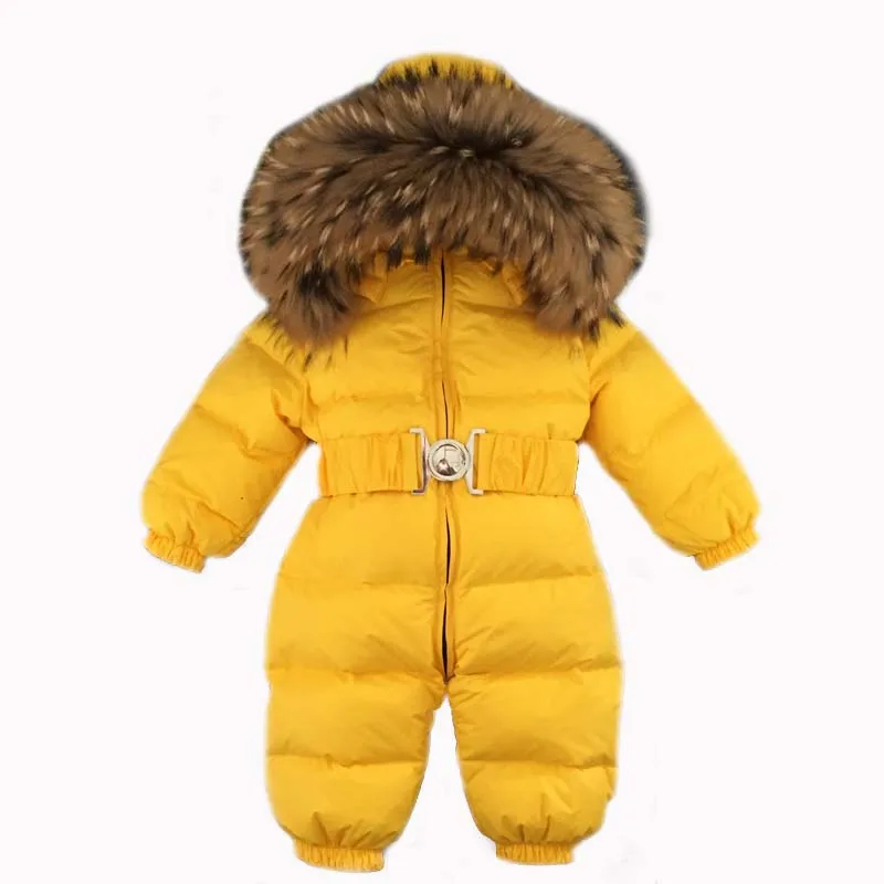 9 color Down Romper yellow snowsuit Waterproof Windproof Snow Wear Jumpsuit Baby Kids Ski suit One Piece Warm Outerwear | Детская одежда