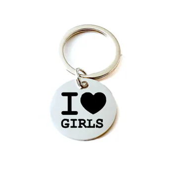 Fashion creative Gay pride comrade keychain I love grils stainless steel key chain Customizable Men and women jewelry
Fashion creative Gay pride comrade keychain I love grils stainless steel key chain Customizable Men and women jewelry