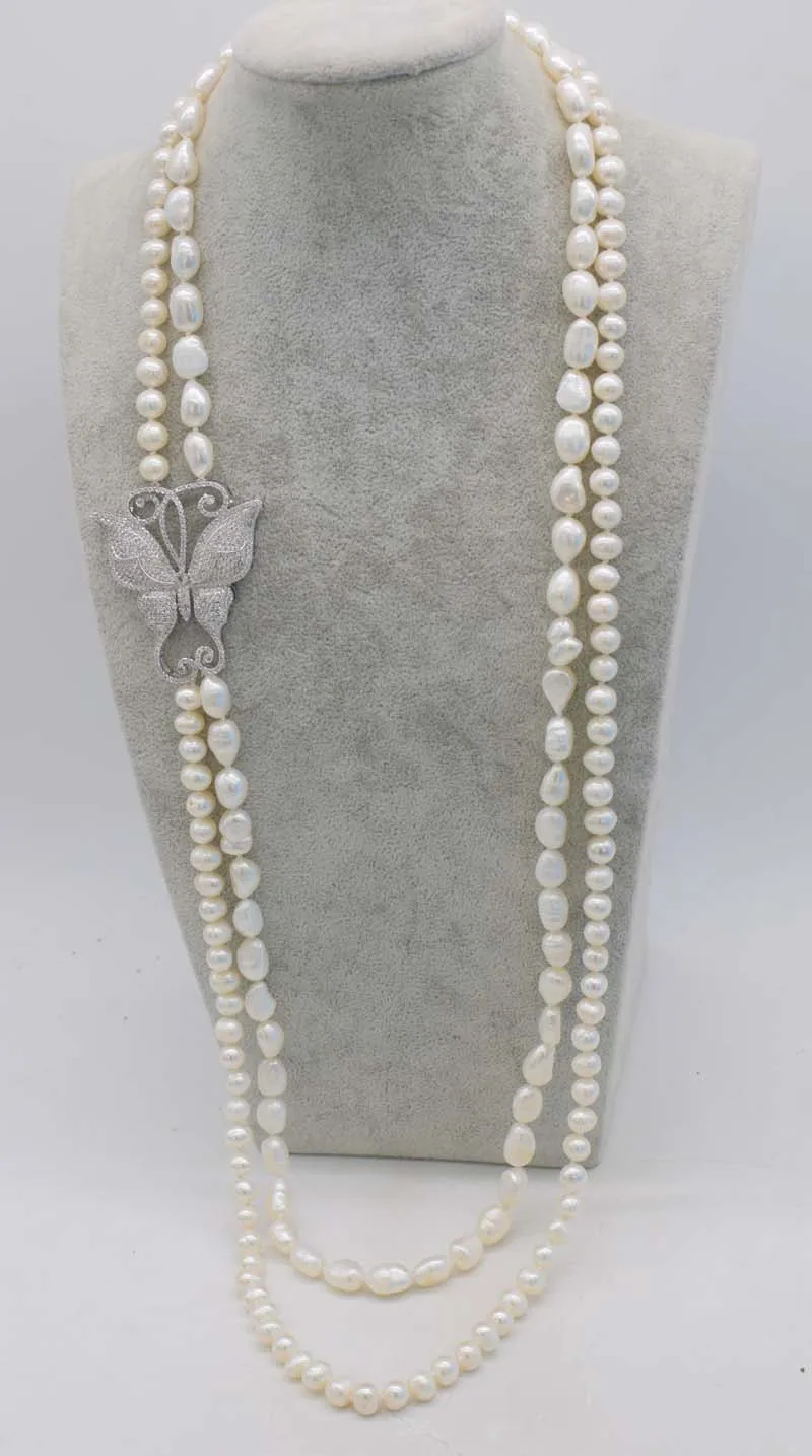 wow! 2rows freshwater pearl white baroque near round butterfly pendant necklace 35-38inch FPPJ
wow! 2rows freshwater pearl white baroque near round butterfly pendant necklace 35-38inch FPPJ