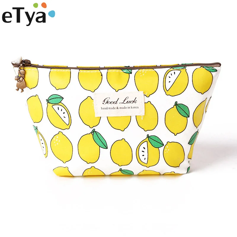 eTya Casual Zip Travel Cosmetic Bag Women Cute Lemon Pattern Makeup Hand bags Female Wash Beauty Daily Cosmetics Storage Pouch
eTya Casual Zip Travel Cosmetic Bag Women Cute Lemon Pattern Makeup Hand bags Female Wash Beauty Daily Cosmetics Storage Pouch