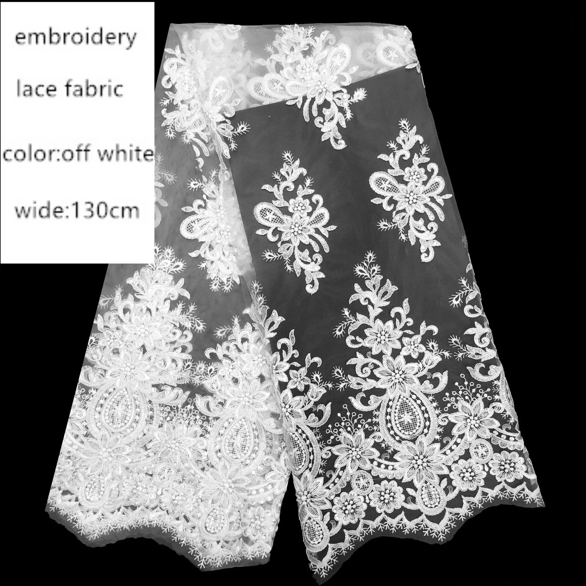 Fashion new high-end wedding evening dress embroidery Lace fabric with cordings off white polyester cording lace
Fashion new high-end wedding evening dress embroidery Lace fabric with cordings off white polyester cording lace