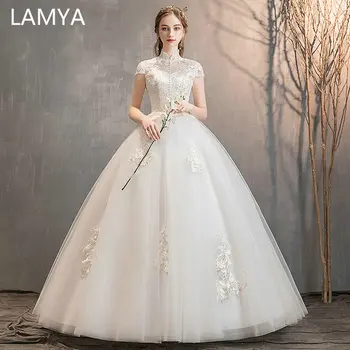LAMYA Cap Sleeve Embroidery Mesh Wedding Dresses 2019 Summer Elegant Lace Robe de Mariee Customized Button Ball Gown Bridal Gown
LAMYA Cap Sleeve Embroidery Mesh Wedding Dresses 2019 Summer Elegant Lace Robe de Mariee Customized Button Ball Gown Bridal Gown