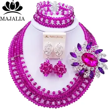 Majalia Fashion Classic Nigeria Wedding African Beads Jewelry Set Purple Crystal necklace Bridal Jewelry Sets 5ST0055
Majalia Fashion Classic Nigeria Wedding African Beads Jewelry Set Purple Crystal necklace Bridal Jewelry Sets 5ST0055