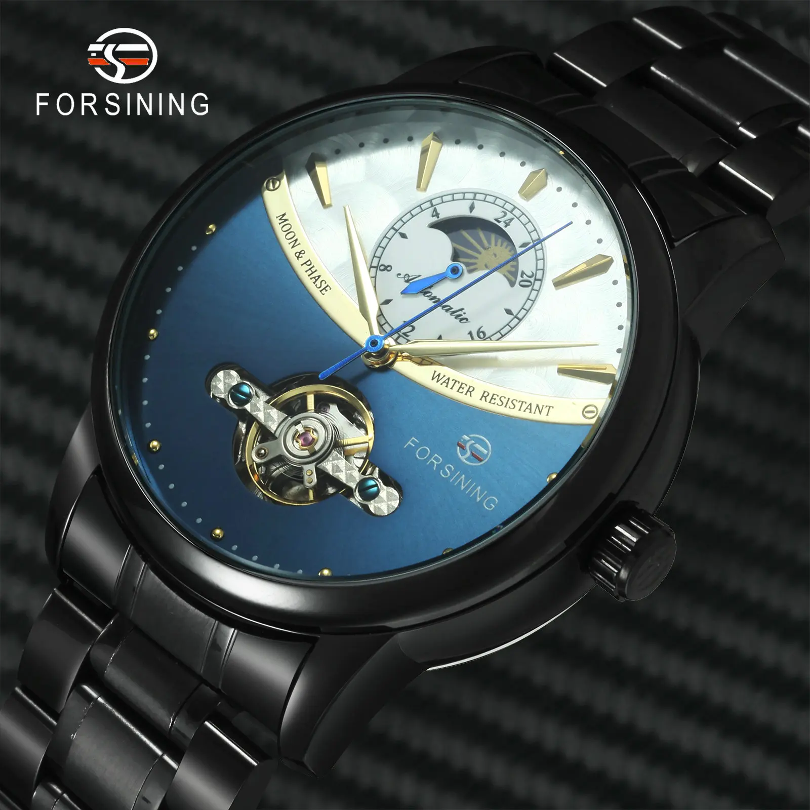 Fashion Automatic Tourbillon Mechanical Wrist Watch Men Moon Phase Design Stainless Steel Strap Mens Watches Top Brand Luxury
Fashion Automatic Tourbillon Mechanical Wrist Watch Men Moon Phase Design Stainless Steel Strap Mens Watches Top Brand Luxury