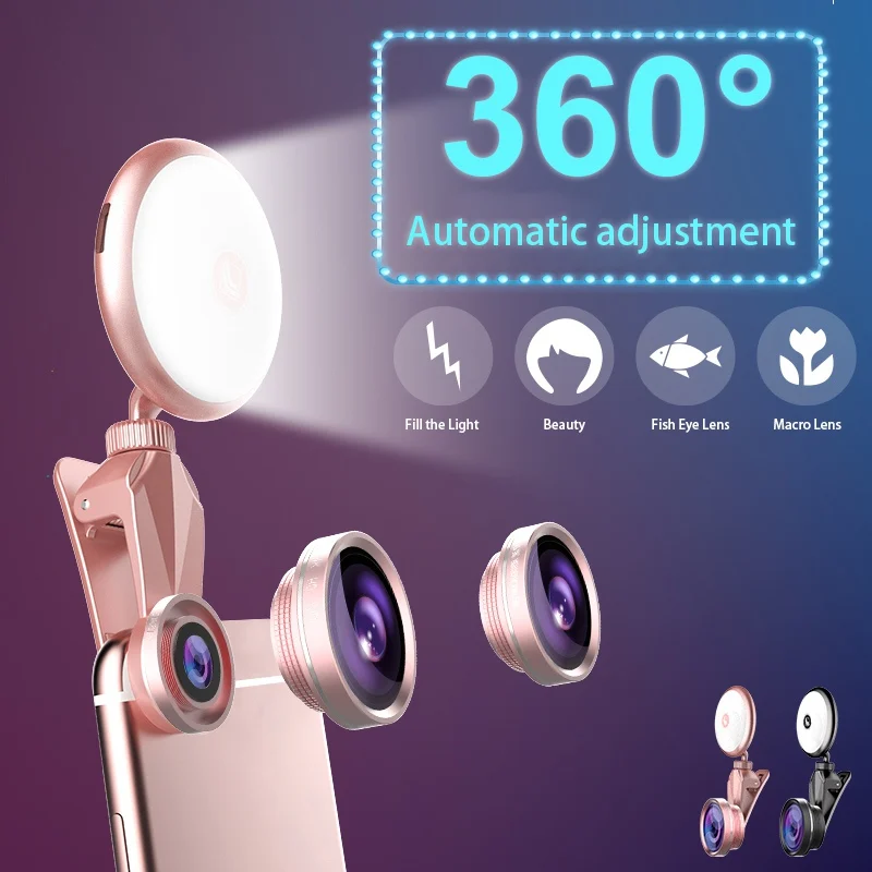 LED Selfie Flash Lumire Beaut Tlphone Lentille Remplir Lumire Grand Angle + 10X Micro Lentille 360 Rotation pour Smartphone
LED Selfie Flash Lumire Beaut Tlphone Lentille Remplir Lumire Grand Angle + 10X Micro Lentille 360 Rotation pour Smartphone