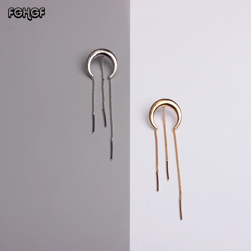 FGHGF Europe and the United States simple moon arc alloy earrings fashion personality crescent tassel long earrings
FGHGF Europe and the United States simple moon arc alloy earrings fashion personality crescent tassel long earrings