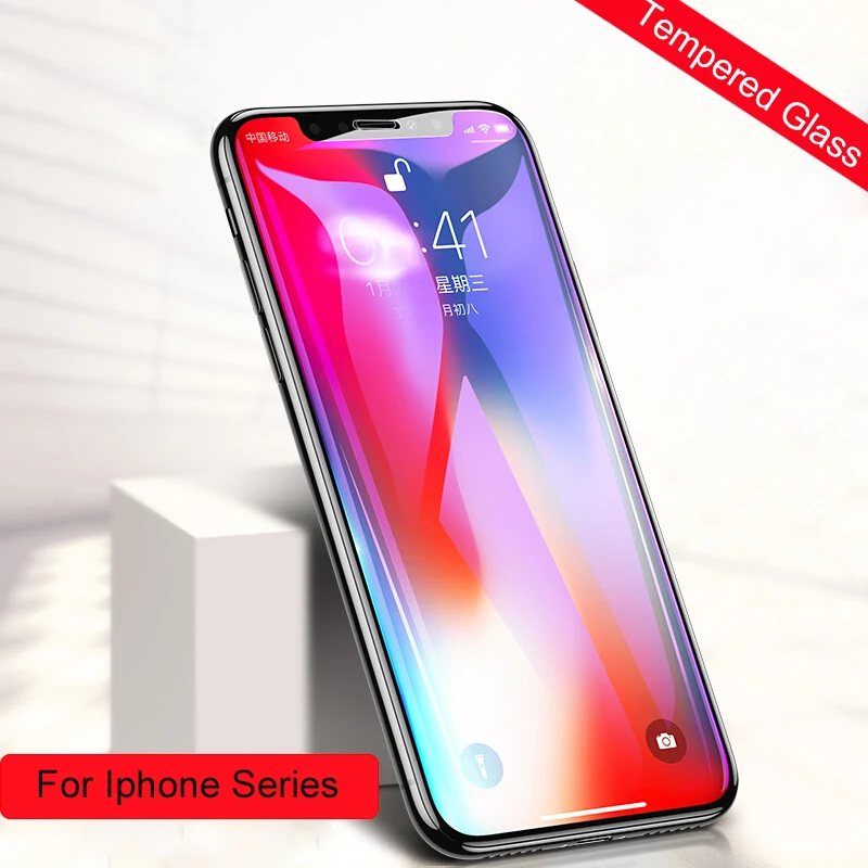 Full Cover Tempered Glass for Iphone x Protective Glass Screen Protector on the for iphone 7 8 XS Max XR i8 protection temp Film
Full Cover Tempered Glass for Iphone x Protective Glass Screen Protector on the for iphone 7 8 XS Max XR i8 protection temp Film