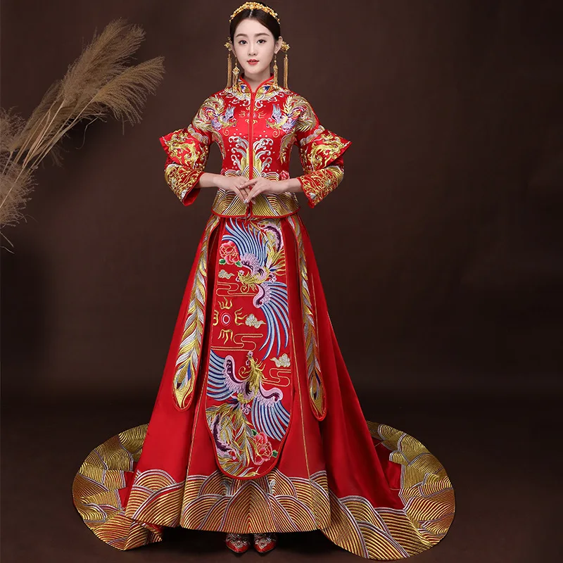Women Traditional Chinese Wedding Gown 2018 New Red Cheongsam Dress Vintage Qipao Vestido China Dresses Robes Oriental Wholesale
Women Traditional Chinese Wedding Gown 2018 New Red Cheongsam Dress Vintage Qipao Vestido China Dresses Robes Oriental Wholesale