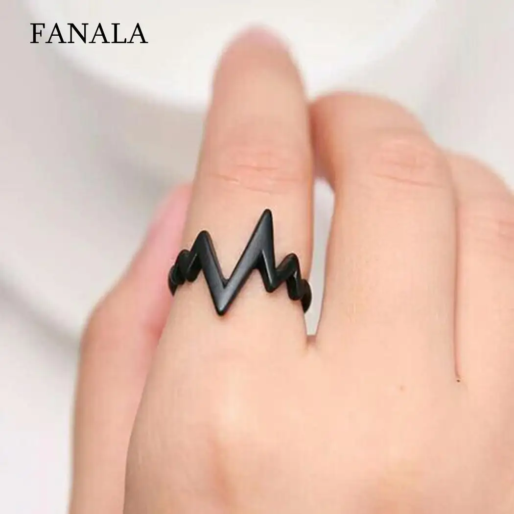 Фото Электрокардиограмма женские кольца сердцебиение палец хвост - купить
