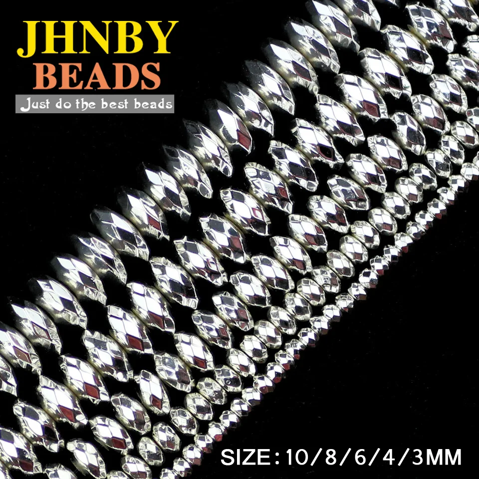 JHNBY Flat Faceted Round Silver Hematite Spacer beads 3~10mm Natural Stone Loose bead for Jewelry bracelets&necklace Making DIY
JHNBY Flat Faceted Round Silver Hematite Spacer beads 3~10mm Natural Stone Loose bead for Jewelry bracelets&necklace Making DIY