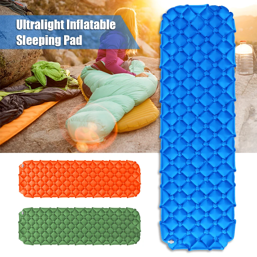 Inflatable Camping Mat Air Sleeping Pad Air Mattress Beach Picnic Mat with Built-in Pillow for Outdoor Camping Hiking Travel
Inflatable Camping Mat Air Sleeping Pad Air Mattress Beach Picnic Mat with Built-in Pillow for Outdoor Camping Hiking Travel