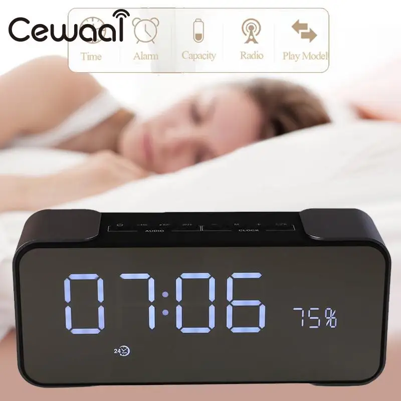 Cewaal Portable Speaker Bluetooth Speaker Wireless Rechargeable Stereo Speaker Support FM AUX In TF Time Alarm Clock Home
Cewaal Portable Speaker Bluetooth Speaker Wireless Rechargeable Stereo Speaker Support FM AUX In TF Time Alarm Clock Home