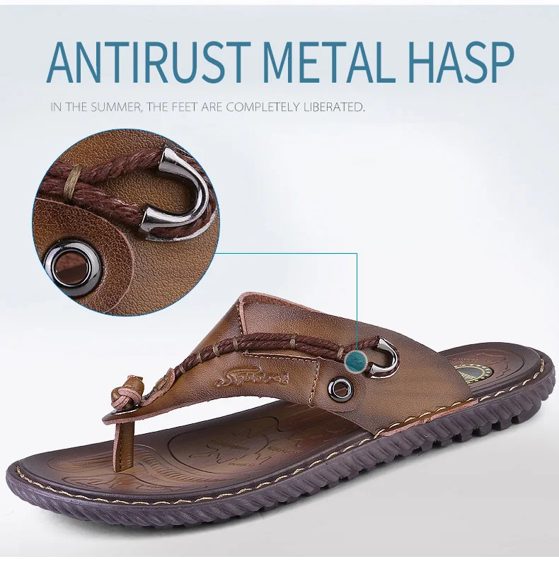 BIMUDUIYU Luxury Brand Flip Flops Soft comfortable Microfiber Leather Slippers Beach Slipper Flip Flop Summer Shoe For Men 18