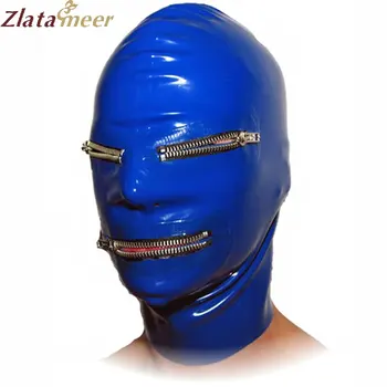 Dark Blue Latex Hood Rubber Fetish Mask Full Face Sexy Costumes with Eyes and Mouth Zipper LM147
Dark Blue Latex Hood Rubber Fetish Mask Full Face Sexy Costumes with Eyes and Mouth Zipper LM147