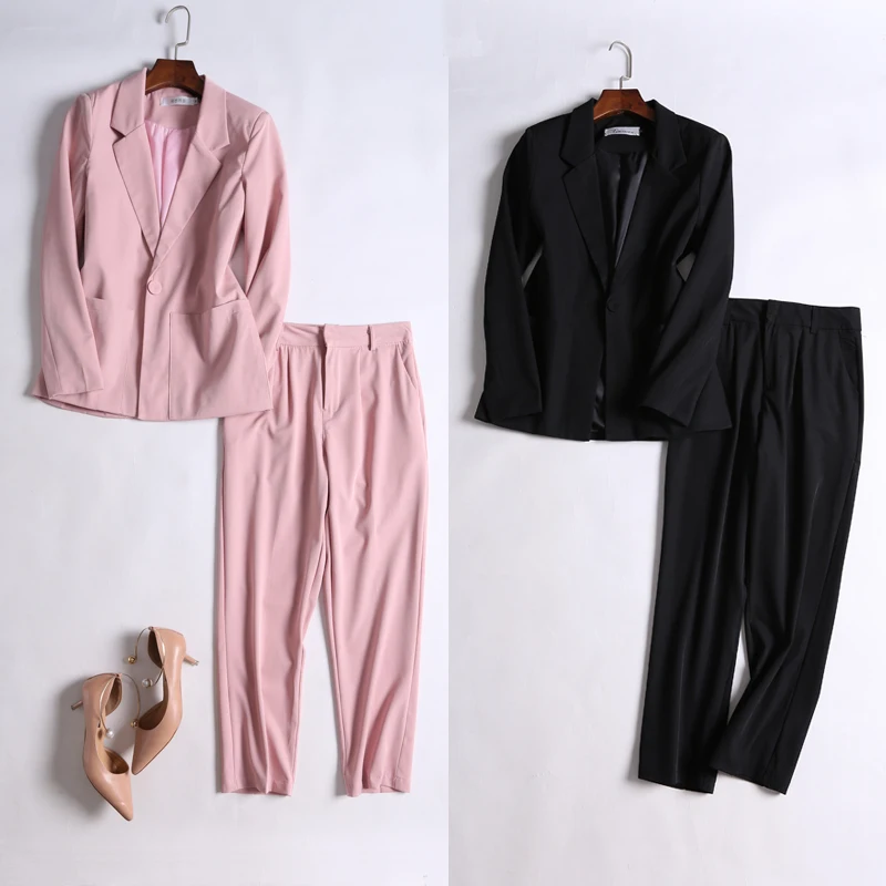 2 piece set women new product one button casual professional dress fashion tide large size suit jacket pants two sets of women
2 piece set women new product one button casual professional dress fashion tide large size suit jacket pants two sets of women