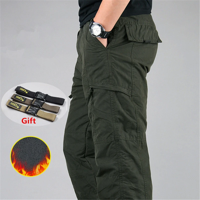 Autumn Winter Men's Cargo Pants Thicken Fleece Double Layer Pants Men Casual Cotton Military Tactical Baggy Pants Warm Trousers
Autumn Winter Men's Cargo Pants Thicken Fleece Double Layer Pants Men Casual Cotton Military Tactical Baggy Pants Warm Trousers