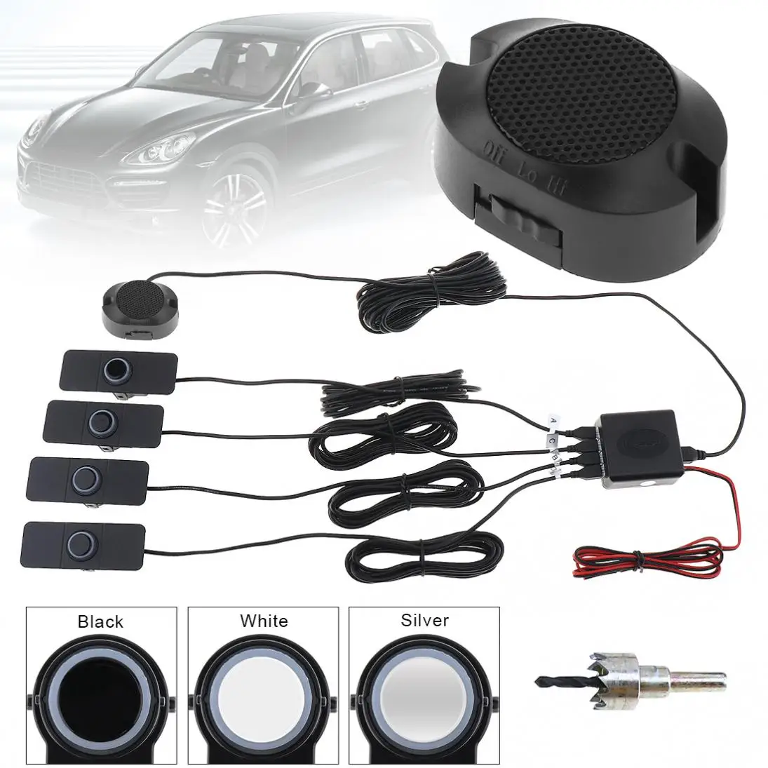 

4 Parking Sensors 16.5mm Car Video Parking Sensor 12V Auto Reverse Backup Radar Assistance Original Flat Sensors with Wings