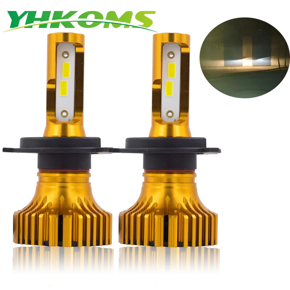 YHKOMS H4 H7 H11 СВЕТОДИОДНАЯ Лампа H1 H3 9005 9006 H8 H9 880 881 Авто налобный фонарь 50 Вт 9000LM