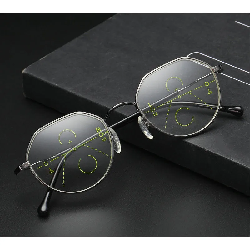 2018 Titanium alloy Smart Zoom Asymptotically Multi-focal Progressive Reading Glasses Non spherical lenses reading glasses FML | Аксессуары