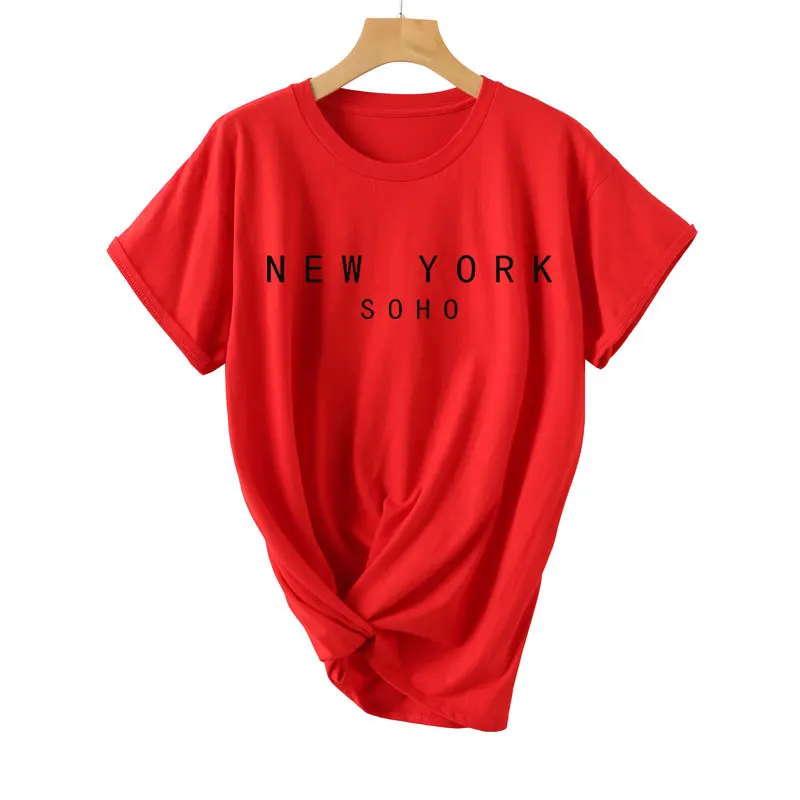 Drop Shipping New York Soho Letter Womens t shirts Cotton Casual Funny T Shirt For Lady Top Tee Hipster Black White Gray tees
Drop Shipping New York Soho Letter Womens t shirts Cotton Casual Funny T Shirt For Lady Top Tee Hipster Black White Gray tees