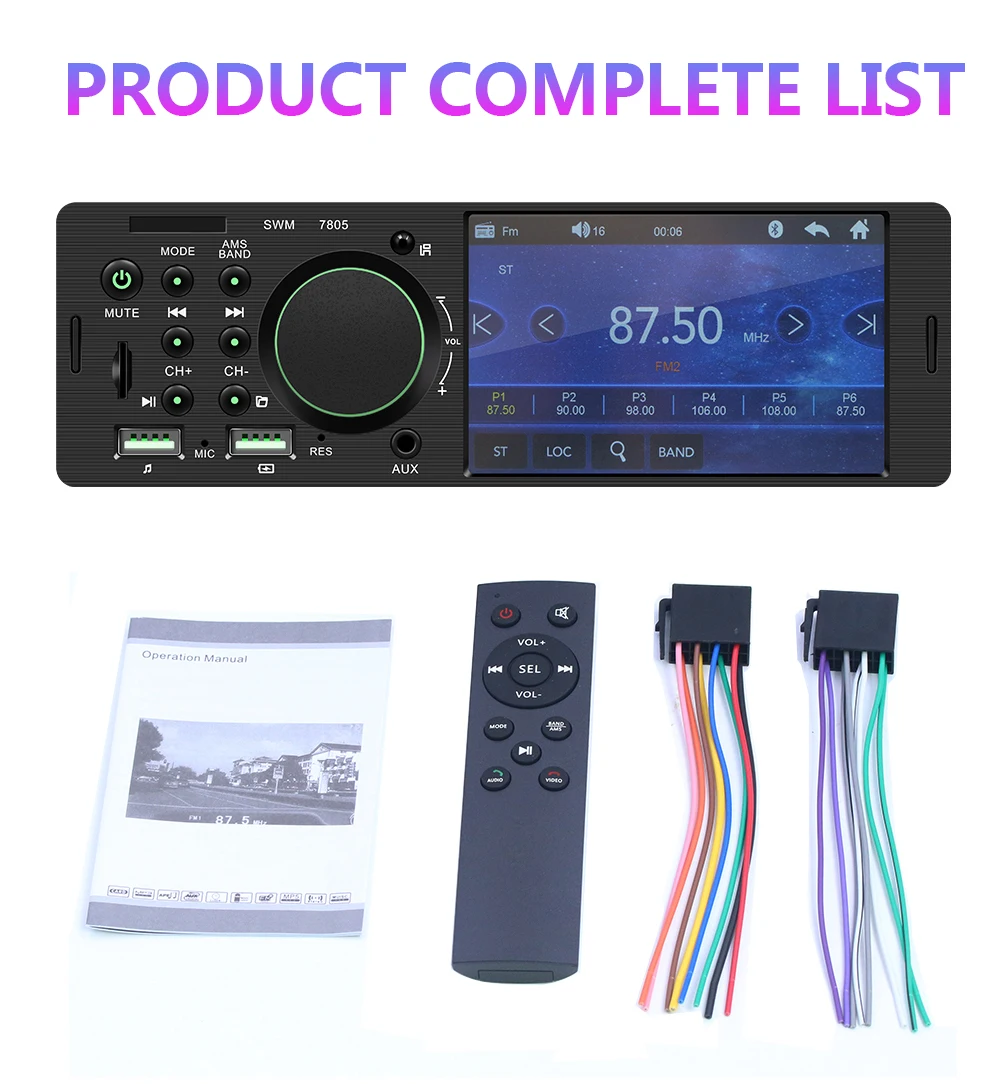 Bluetooth 4.0 Car Radio Rear Camera 1Din 4.1 Inch HD Touch Screen MP5 Stereo Audio MP3 Music Player Multimedia Autoradio FM Aux
Bluetooth 4.0 Car Radio Rear Camera 1Din 4.1 Inch HD Touch Screen MP5 Stereo Audio MP3 Music Player Multimedia Autoradio FM Aux