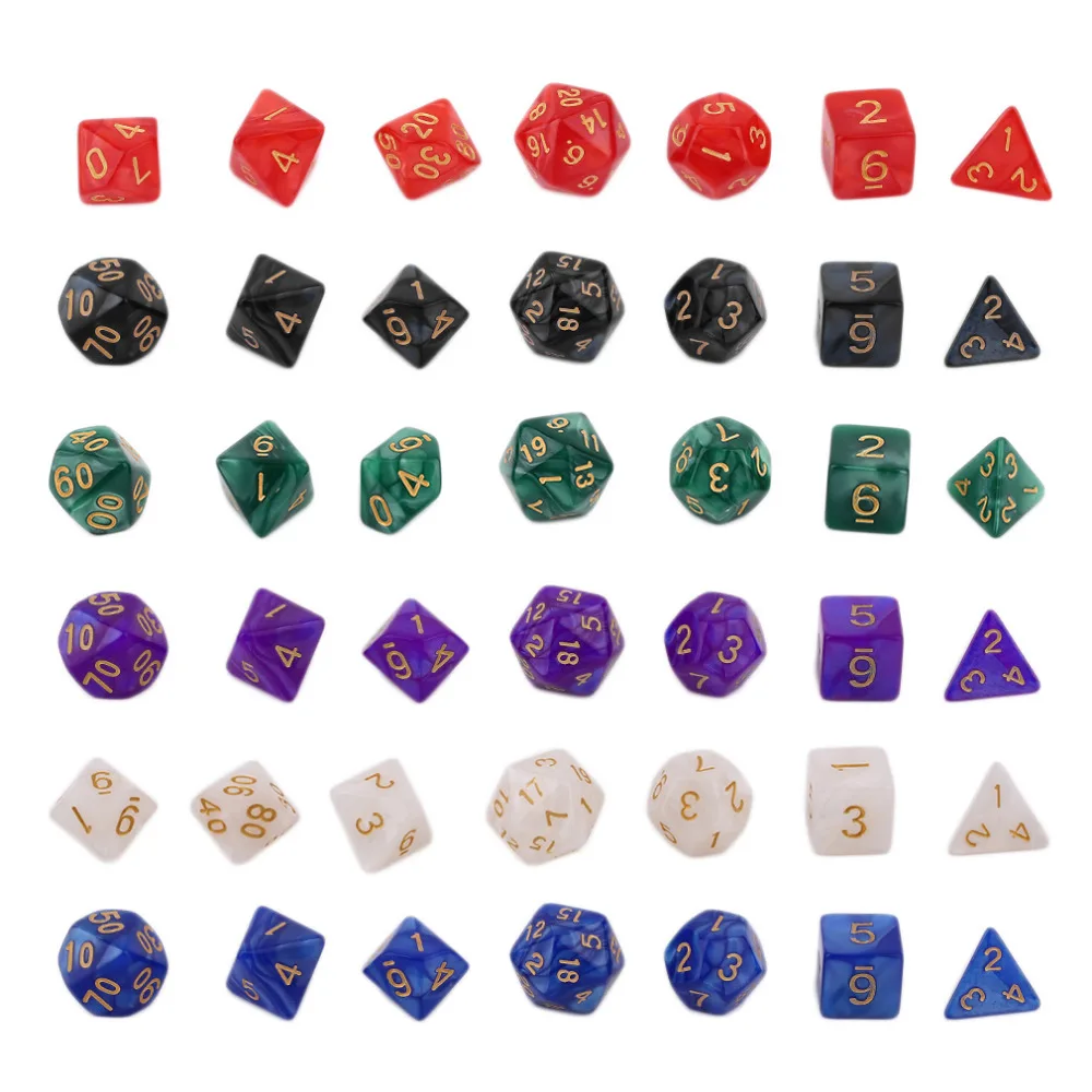 7 Pcs Set Bright Color Digital Dice Multi-Faceted Pearl Gemmed Acrylic Game Toy Dice 16-20mm D4 D6 D8 D10 D12 D20 New
7 Pcs Set Bright Color Digital Dice Multi-Faceted Pearl Gemmed Acrylic Game Toy Dice 16-20mm D4 D6 D8 D10 D12 D20 New