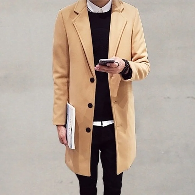 Autumn Winter Woolen Coat Men's Long British Style Slim Trench Coat Men's Fashion New Lapel Solid Color Windbreaker Size M-4XL
Autumn Winter Woolen Coat Men's Long British Style Slim Trench Coat Men's Fashion New Lapel Solid Color Windbreaker Size M-4XL