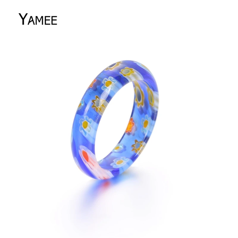 Unique Fashion Colorful Glass Couple Rings Handmade Flower Pattern Glass Opal Rings Simple Design Gem Stone Love Rings For Women
Unique Fashion Colorful Glass Couple Rings Handmade Flower Pattern Glass Opal Rings Simple Design Gem Stone Love Rings For Women