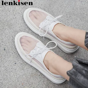 Lenkisen straw decoration round toe thick bottom lace up sneakers loafer ventilated mesh comfortable summer vulcanized shoes L01
Lenkisen straw decoration round toe thick bottom lace up sneakers loafer ventilated mesh comfortable summer vulcanized shoes L01