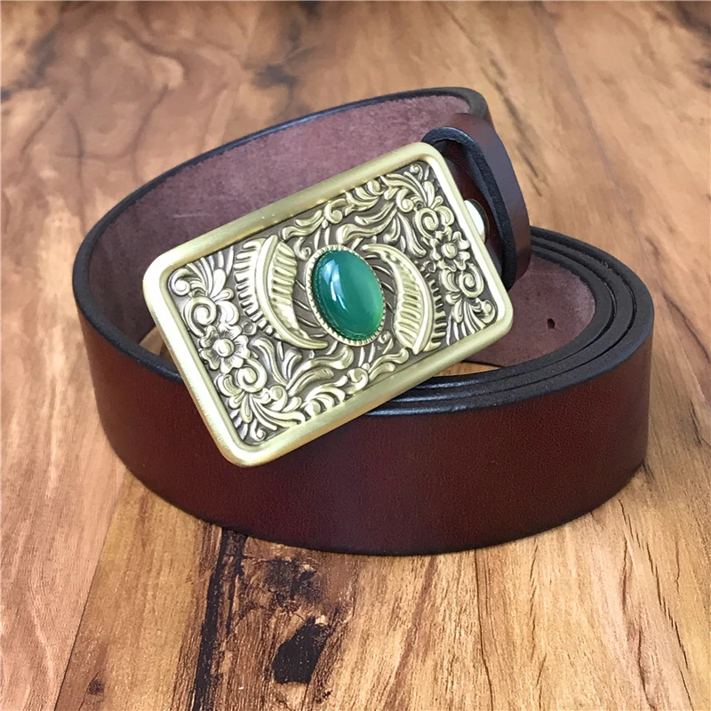 Chinese Style Craved Brass Belt Buckles Arabesque Belt Buckle (17)