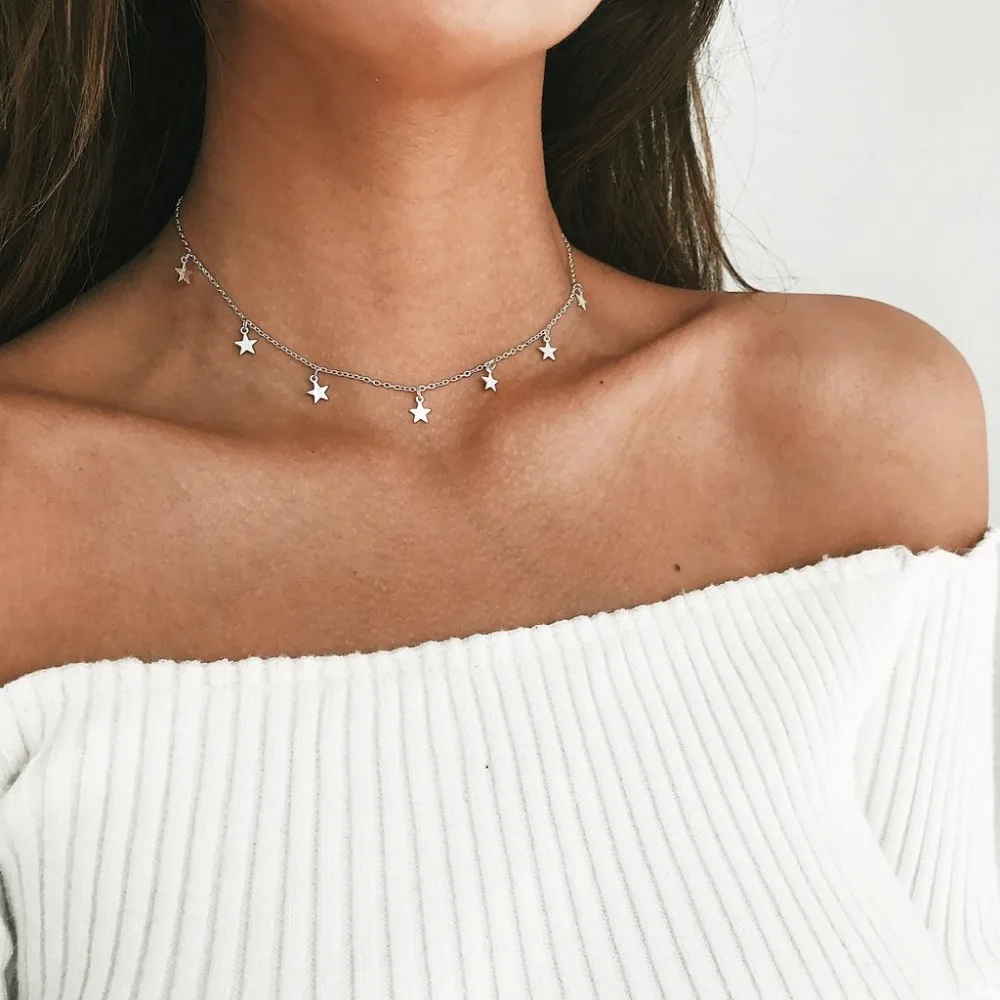 Boho Chocker Gold Color Chain Tassel Star Choker Necklace for Women necklaces & pendants collar gargantilha collier femme
Boho Chocker Gold Color Chain Tassel Star Choker Necklace for Women necklaces & pendants collar gargantilha collier femme
