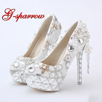 Wholesales 2018 White Pearl Bridal Wedding Shoes Flower Tassel Pendant 14cm High Heel Prom Party Shoes Bride Wedding Event Pumps
Wholesales 2018 White Pearl Bridal Wedding Shoes Flower Tassel Pendant 14cm High Heel Prom Party Shoes Bride Wedding Event Pumps