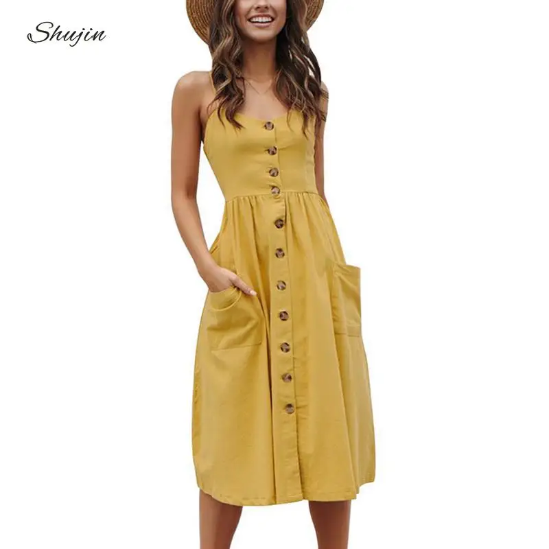 SHUJIN 2019 Women Summer Dress Sexy Straps Bohemian Floral Beach Dress Girls Fashion Leopard Print Pocket Sundress Vestidos
SHUJIN 2019 Women Summer Dress Sexy Straps Bohemian Floral Beach Dress Girls Fashion Leopard Print Pocket Sundress Vestidos