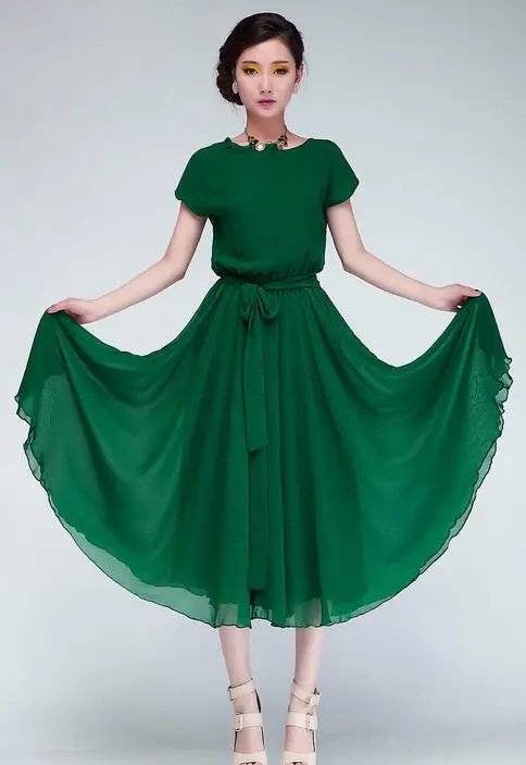 Free Shipping 2016 New Arrival Plus Size S-XXL Short Sleeve Loose Pure Color Chiffon Long Dress With Belt
Free Shipping 2016 New Arrival Plus Size S-XXL Short Sleeve Loose Pure Color Chiffon Long Dress With Belt