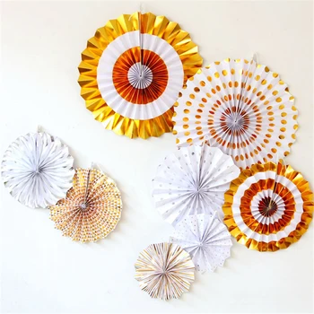 HAOCHU 8pcs Gold Paper Crafts Set Stripe Tissue Paper Fan Flower Birthday Party Holiday Supplies Christmas Home Background Prop
HAOCHU 8pcs Gold Paper Crafts Set Stripe Tissue Paper Fan Flower Birthday Party Holiday Supplies Christmas Home Background Prop