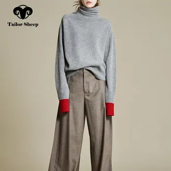 Europe US new thick wool sweater female high collar lazy loose cashmere sweater women splicing sleeves Joker pullover
Europe US new thick wool sweater female high collar lazy loose cashmere sweater women splicing sleeves Joker pullover