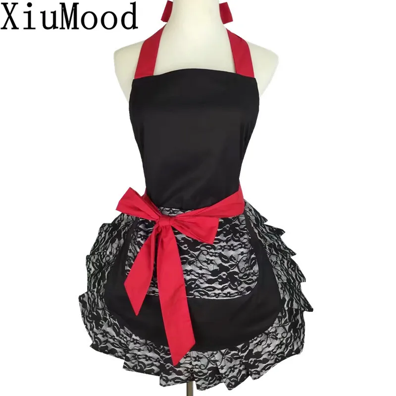 XiuMood 2018 New Fashion Black Cotton Lace Big Pocket Aprons For Home Kitchen Chef Woman Waiter Overalls Apron
XiuMood 2018 New Fashion Black Cotton Lace Big Pocket Aprons For Home Kitchen Chef Woman Waiter Overalls Apron