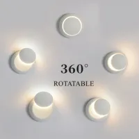 DAR Nordic Wall Lamps 360 Degree Rotatable Bedroom Lights Black White Painted Iron Bedside 5w Wall Lamp Led Home Indoor Lighting image