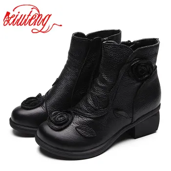 Xiutenrg 2020 new thick with Genuine leather shoes with hand-stitched Winter Warm flower ankle boots for monther Gift
Xiutenrg 2020 new thick with Genuine leather shoes with hand-stitched Winter Warm flower ankle boots for monther Gift